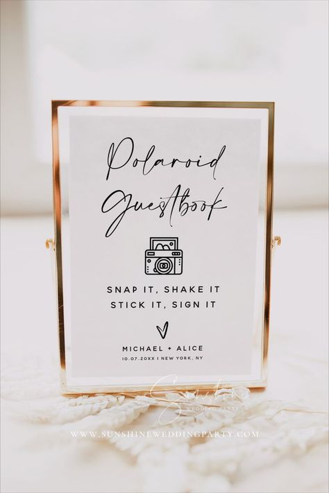 Engagement Party Guest, Polaroid Guest Book Sign, Wedding Welcome Table, Beach Wedding Signs, Modern Guest Book, Wedding Guest Signing, Polaroid Wedding, Diy Guest Book, Boho Wedding Theme