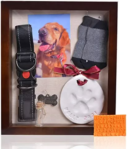 Pet Memorial Ideas Dogs, Pet Memorial Picture Frame, Dog Shadow Box, Dog Urns, Dog Remembrance, Pet Keepsake, Pet Remembrance, Pet Loss Gifts, Dog Paw Print