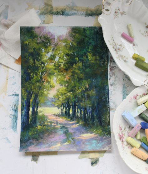 How To Use Oil Pastels, Naturalism Painting, Soft Pastels Paintings, Painting With Oil Pastels, Impressionism Drawing, Soft Painting, Soft Pastel Drawing, Paintings Nature, Pastels Art