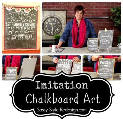 Tv Craft, Chalkboard Diy, Photography Mixed Media, Beginner Scrapbooking, Sewing Painting, Sassy Style, Chalkboard Designs, Oh Holy Night, Diy Chalkboard