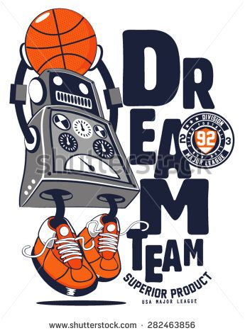 vector robot basketball player design - stock vector Basketball Sketch, Devil Wallpaper, Drawing Typography, Space Cartoon, Vector Robot, Robot Print, Logo Basketball, Graphic Drawing, Tshirt Printing Design