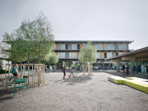 Gallery of Weiden Secondary School / Karamuk Kuo - 5 Karamuk Kuo, Central Hall, Teachers Lounge, School Yard, School Building, Secondary School, Primary School, Street View, Outdoor Structures