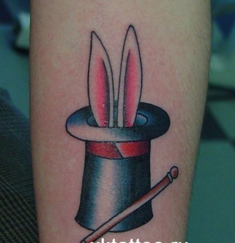 Tattoo Rabbit, Magic Rabbit, Hat Tattoo, Rabbit Tattoo, Rabbit Hat, X Tattoo, Rabbit Tattoos, Types Of Art, Arm Tattoo