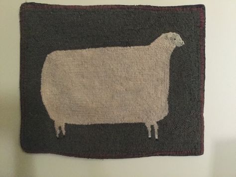 Folk Art Sheep, Two Headed Calf, Rug Hooking, Textile Patterns, A Train, Textile Art, Fiber Art, Art Inspo, Folk Art