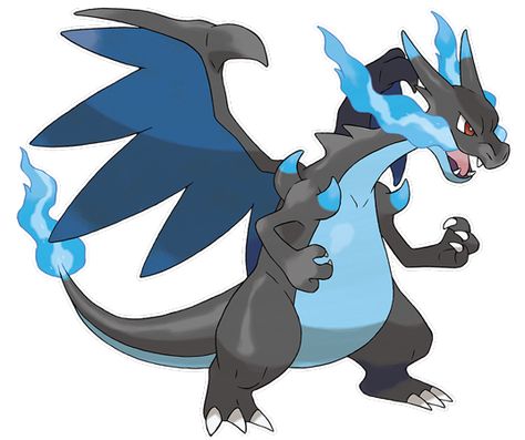 Mega Charizard, Pokemon, Blue, Black, Pokémon