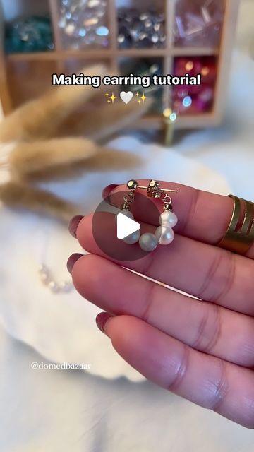 Mijuan Rony on Instagram: "Click the homepage link and search the number 🔍 to view the production video. Same earring materials (RGP1235)(RGP4138-3.5*0.6)(wire26ga-4mm)(PP3781)🔗#pearljewelry #pearlearrings #handmadewithlove #diy #beads #charms #wirejewelry #jewelrymakingsupplies #earringlove #earring #viral" Diy Earrings Tutorial, Diy Earrings Materials, Earring Video, Beads Charms, Earring Tutorial, Diy Charms, Diy Earrings, Diy Beads, Jewelry Making Supplies