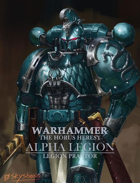 Alpha Legion by Hwong Ping Tim Chaos God, Alpha Legion, Chaos Space Marines, Chaos Legion, Chaos 40k, Caracter Design, 40k Artwork, The Horus Heresy, Gundam Wallpapers