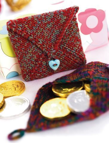 Small Knitting Projects, Knit Purse, Chocolate Coins, Penny Coin, Free Knitting Patterns, Knitting Gift, Purse Patterns, Free Knitting Pattern, Stocking Filler