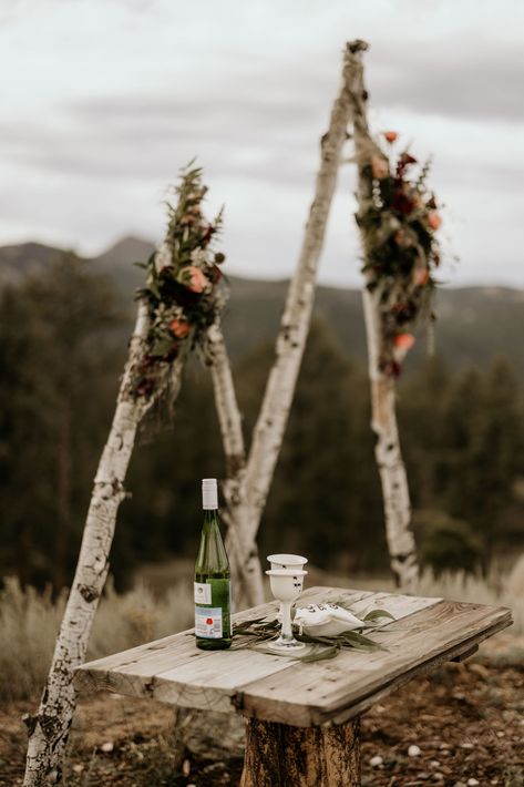 Planning a Colorado wedding? Let K+S's Mountain Top Micro Wedding at The Spires Ranch be your guide. It's all about intimacy, the great outdoors, and creating a special day that's as unique as your love story. #coloradoweddingphotographer #elopementphotographer #mountainwedding #weddinginspo #weddingdetails #weddingflorals #weddingarch #weddingceremonybackdrop Mountain Backdrop Wedding, Mountain Wedding Arch, Small Mountain Wedding, Mountain Wedding Theme, Mountain Micro Wedding, Alpine Wedding, Boho Mountain Wedding, Mountain Wedding Decor, Outdoorsy Wedding