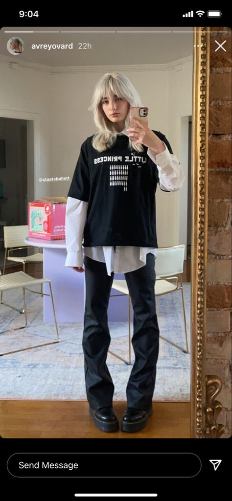 Black Shirt Layered Outfit, Collared Shirt Outfit Aesthetic, Ig Story Outfit, T Shirt Layering Outfit, Blonde White Hair, Shirt Layering Outfit, White Button Down Outfit, Button Shirt Outfit, Collared Shirt Outfits