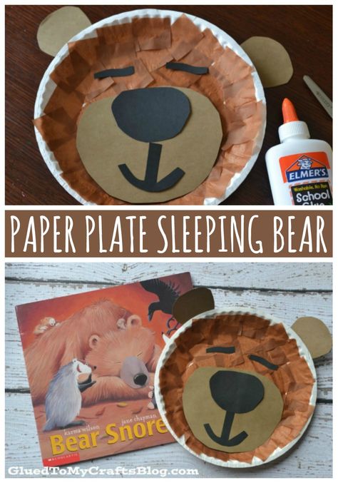 Bear Science Activities Preschool, Bear Snores On Craft Preschool, Hibernating Bear Art, Bear Unit Kindergarten, Bear Snores On Craft, Bear Snores On, Winter Animals Preschool Crafts, Bear Snores On Activities Preschool, Bear Snores On Activities