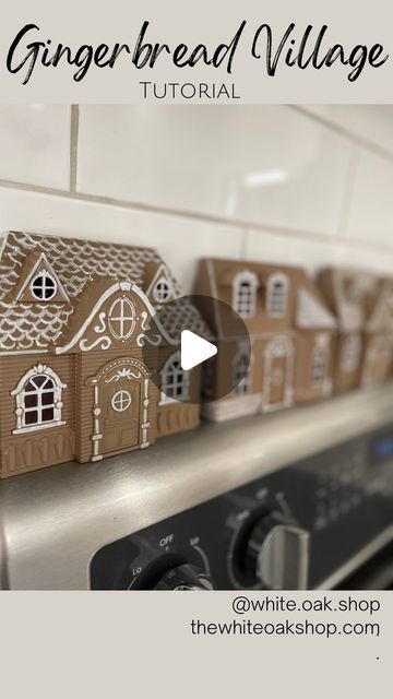 1.1M views · 77K likes | Luci Cisneros on Instagram: "DIY Gingerbread Village Tutorial   I have a gingerbread theme in the kitchen and I love how this village turned out. Small, bright and festive. I have more details up on my blog.   #diygingerbreadhouse #dollartreefinds #dollartreediy" Gingerbread Village Diy, Gingerbread Themed Kitchen, Diy Faux Gingerbread House, Dollar Tree Gingerbread House Diy, Cardboard Gingerbread Village, Gingerbread Village Ideas, Gingerbread Diy Decorations, Diy Gingerbread Village, Gingerbread Crafts Diy