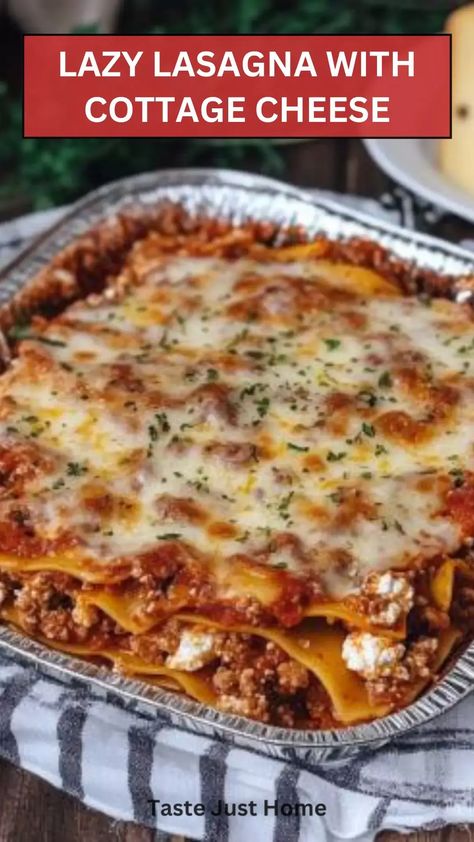 Lazy lasagna with cottage cheese – Taste Just Home Lasagne Recipes With Cottage Cheese, Lasagne With Cottage Cheese, Best Lasagna Recipe With Cottage Cheese, Lasagna With Cottage Cheese Easy, Lazy Lasagna With Cottage Cheese, Easy Lasagna Recipe With Cottage Cheese, Crockpot Lasagna With Cottage Cheese, Lasagna Recipe With Oven Ready Noodles, Lasagna Cottage Cheese