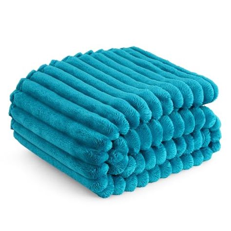 Limited-time deal: Bedsure Teal Fleece Blanket for Couch - Super Soft Cozy Blankets for Women, Cute Small Blanket for Girls, 50x60 Inches Teal Blanket, College Survival, Fuzzy Blanket, Outdoor Furniture Decor, Small Blankets, Blanket For Couch, Striped Blankets, Lightweight Blanket, Dyeing Techniques