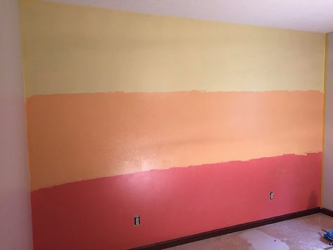 How to Paint An Ombre Wall - San Diego Home/Garden Lifestyles Sunset Ombre Wall, Ombre Wall Paint, Ombre Painted Walls, Sunrise Ombre, San Diego Home, Sunset Ombre, Monochromatic Room, Ombre Paint, Ombre Wall