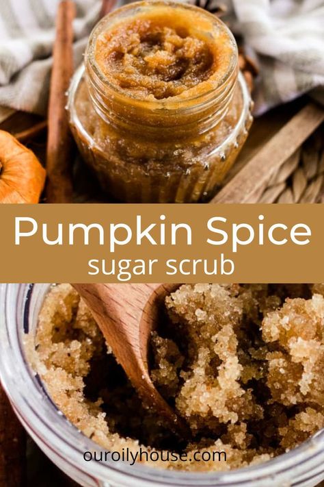 Own Body Scrub, Pumpkin Spice Sugar Scrub, Pumpkin Scrub, Sugar Scrub Homemade Recipe, Coconut Oil Body Scrub, Pumpkin Spice Soap, Diy Sugar Scrub Recipe, Diy Body Scrub Recipes, Pumpkin Soap