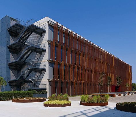 Gallery of Cor-ten Steel Façade Cladding - 8 Corten Steel Facade Architecture, Metal Facade Architecture Design, Corten Facade, Corten Steel Facade, Steel Facade, Cor Ten Steel, Elevation Drawing, Metal Facade, Facade Architecture Design