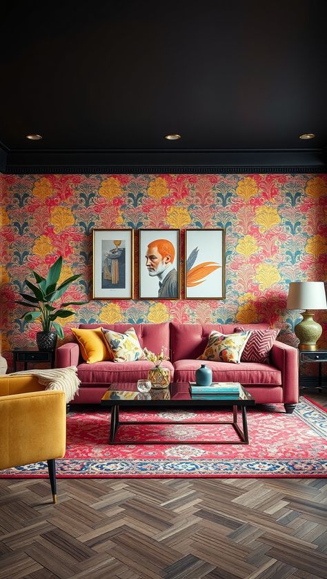 20 Vibrant Ideas to Transform Your Living Room with Color – knivespoint.com Living Room With Color, Room With Color, Statement Mirror, Living Room Colors, Color Splash, Accent Chairs, Color Pop, Color Palette, Gallery Wall