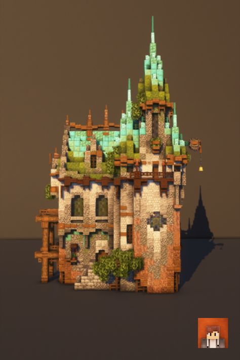 Here I built a small castle thats overgrown. It has a lot of texture and gradients. The texture pack I use is 'Stay True' and shaders 'complementary shaders' #Minecraft #MinecraftBuilds #MinecraftHouse #minecraftbuildingideas #Victorian #MinecraftBase #castle #minecraftcastle Elvin Castle Minecraft, Copper Castle Minecraft, Overgrown Castle Minecraft, Enchantment Building Minecraft, Barracks Minecraft, Minecraft Steampunk Castle, Minecraft Starter Castle, Minecraft Castle Wall Ideas, Mid Evil Minecraft