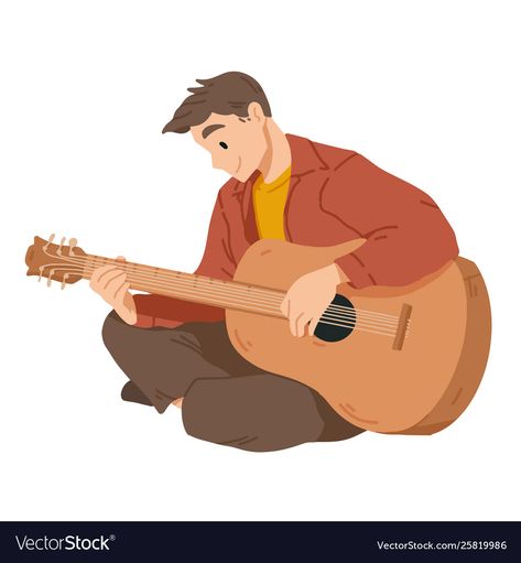 Man Playing Guitar, Anime Play, Guitar Illustration, Guitar Vector, Musical Performance, Guitar Drawing, 4k Wallpaper Iphone, Digital Art Beginner, Guitar Art