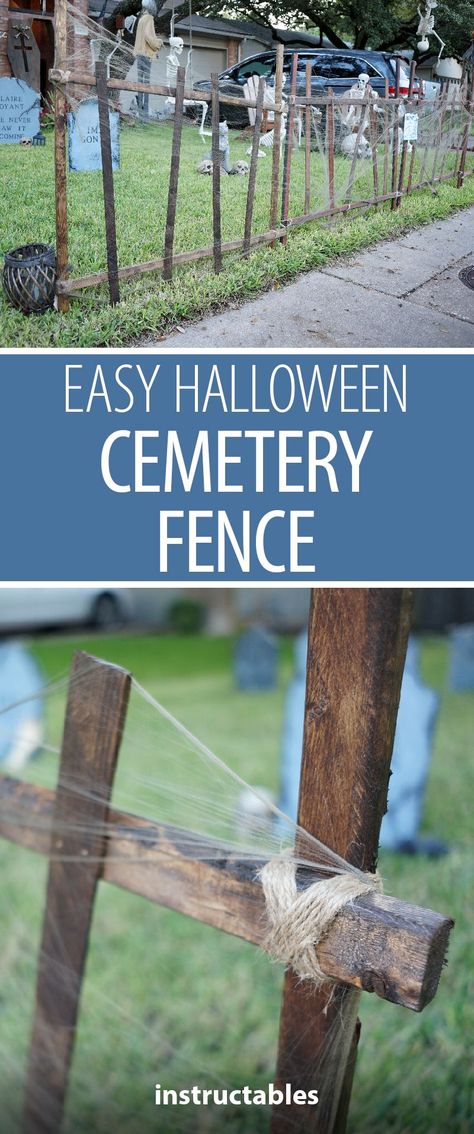 Cemetery Fence, Creepy Graveyard, Halloween Fence, Diy Halloween Dekoration, Halloween Cemetery, Meme Costume, Halloween Diy Outdoor, Halloween Outside, Halloween Graveyard