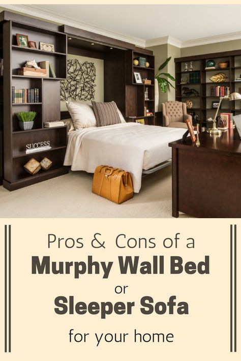 Check out the pros and cons of a murphy wall bed vs a sleeper sofa in this recent blog post that we wrote. | Innovate Home Org | #MurphyBed #WallBed #SleeperSofa #DowntownColumbus |  Murphy Bed for Office  Sleeper Sofa   Murphy Bed Wall Bed  Murphy Bed DIY Closet Office Ideas, Murphy Bed Office, Murphy Wall Bed, Simple Bed Designs, Guest Bedroom/office, Murphy Bed Ikea, Murphy Wall Beds, Modern Murphy Beds, Modern Bedding