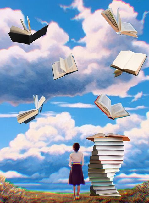 Exam Images, Floating Books, Pile Of Books, Surreal Photos, Poetry Book, Open Book, Book Inspiration, Poetry Books, Surreal Art