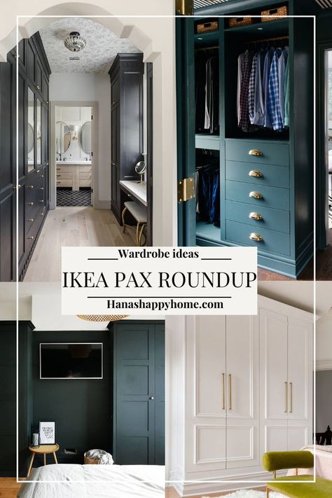 Turning a basic IKEA Wardrobe into a custom wardrobe. No one will know it's IKEA! Ikea Pax Wardrobe Ideas, Pax Wardrobe Ideas, Ikea Wardrobes, Build Your Own Wardrobe, Ikea Wardrobe Hack, Functional Closet, Modern Organic Decor, Wardrobe Hacks, Kids Craft Tables