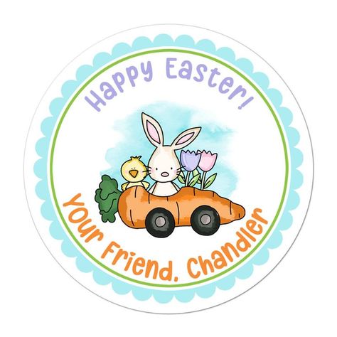 Personalized Easter Stickers by INKtropolis. Perfect for all goodie bags, class parties, friends, family, workplace, baked goods, candy treats, church members, and more. #personalized #personalizedsticker #personalizedlabel #personalizedeaster #easter #easterstickers #easterlabels  #treatbagstickers #treatbaglabels #easterbakedgoods #eastercandystickers #inktropolis Happy Easter Stickers, Easter Favors, Candy Stickers, Easter Stickers, Easter Candy, Personalized Easter, Personalized Stickers, Easter Sunday, Personalized Labels