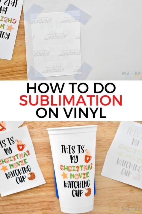 How To Make Sublimation Stickers, Sublimation Stickers How To, How To Sublimate On Vinyl, Dollar Tree Sublimation Blanks, Cricut Sublimation Printing, Sublimation Supplies, Tumbler Ideas Diy, Home Decor Cricut, Sublimation For Beginners