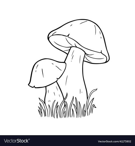 Fungi Drawings, Mushroom Outline, Kaos Oblong, Head Drawing, Mushroom Drawing, Drawing Heads, Photoshop Projects, Outline Drawing, Wood Burning Crafts