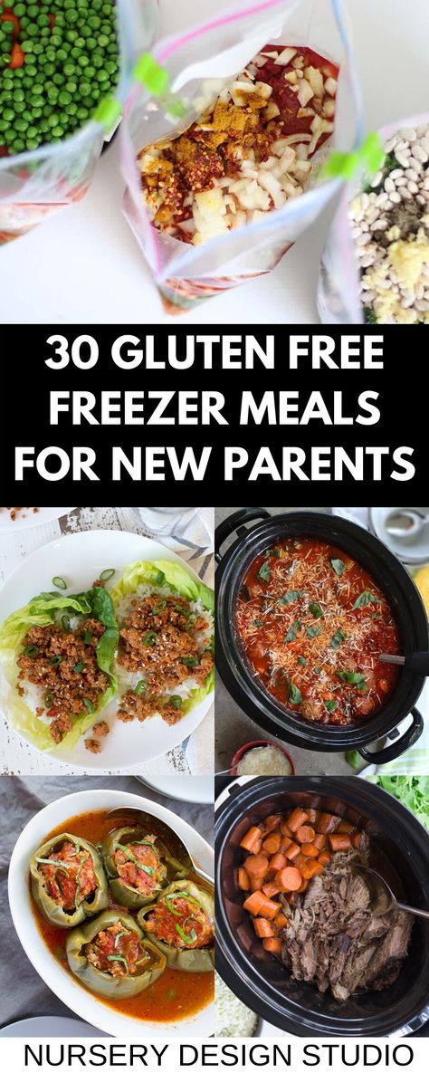 30 GLUTEN FREE FREEZER MEALS Freezer Meal Gluten Free, Gluten Free Meal For New Mom, Gf Df Freezer Meals, Gluten Free Freezer Recipes, Postpartum Freezer Meals Gluten Free, Gf Freezer Meals, Easy Gluten Free Freezer Meals, Gluten Free Freezer Casseroles, Gluten Free Breakfast Freezer Meals