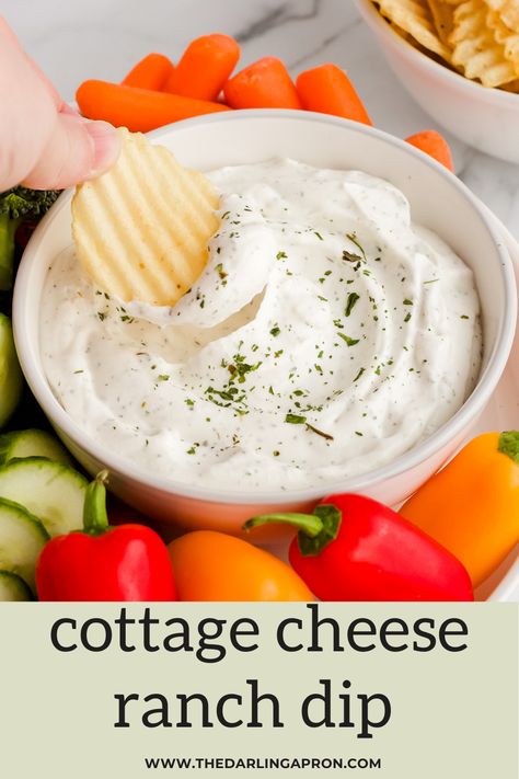 Cottage Cheese Cream Cheese Dip, Whipped Cottage Cheese Dip Recipes, Cottage Cheese Chip Dip, Cottage Cheese Dips Recipes, Chip Dip With Cottage Cheese, Whipped Cottage Cheese Recipes Savory, Whipped Cottage Cheese Ranch Dip, Cottage Cheese Mustard Dip, Ranch Cottage Cheese Dip