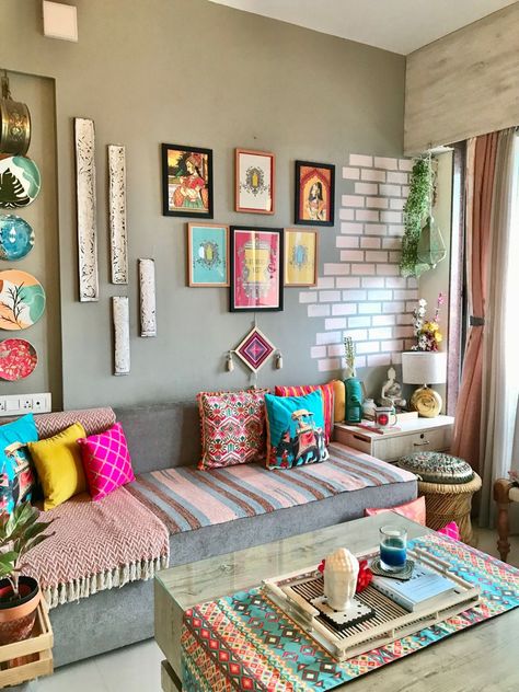 Colorful Room Decor, Indian Living Room, Indian Room Decor, Indian Bedroom Decor, Indian Room, Colorful Room, Colourful Living Room Decor, Indian Bedroom, India Home Decor