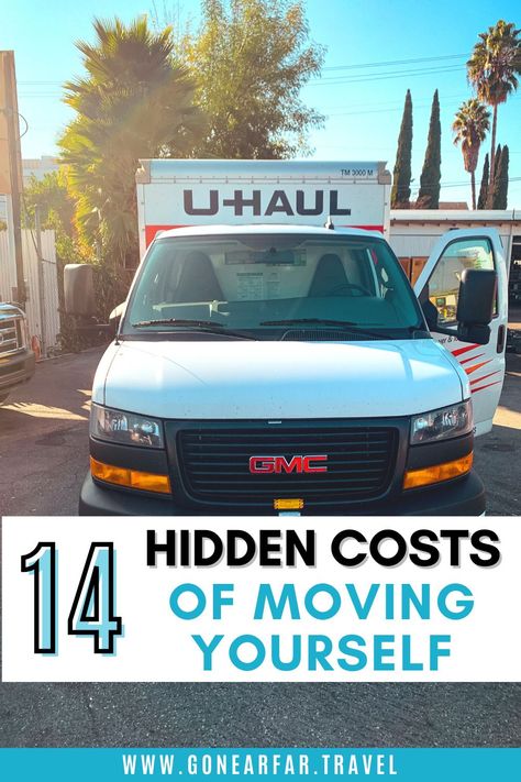 If you're thinking about renting a truck to move yourself instead of hiring movers, consider these 14 hidden costs of moving first. hiring movers, money saving tips, money savers, save money, moving, moving cross country, long distance moves, renting a uhaul, uhaul moving, moving tips, moving scams, uhaul #moversavers #moneysavingtips, frugal living, frugal living tips, hidden costs of moving, hidden fees of moving Moving Across Country Tips, Uhaul Truck, Moving House Tips, Moving Across Country, Moving Expenses, Living Frugal, Moving To Another State, Moving To Chicago, Moving To Colorado