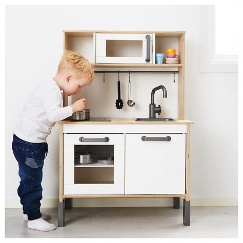 Kitchen Birch, Ikea Kids Kitchen, Ikea Play, Kitchen Cabinet Inspiration, Ikea Play Kitchen, Ikea Duktig, Kitchen Ikea, Toy Kitchen Set, Play Kitchen Accessories