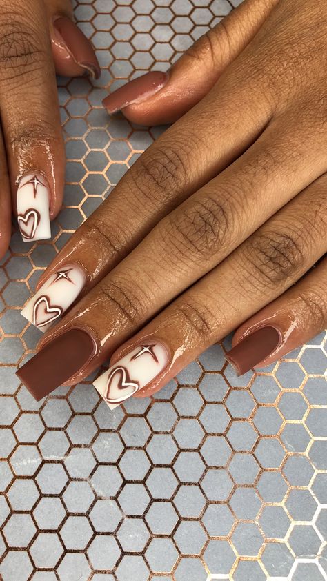 Graduation Nail Inspo 2024, Beige Nails Design, Brown Acrylic Nails, Nail Designs Ideas, Brown Nails Design, Brown Acrylic, Professional Manicure, Nail Drills, Beige Nails