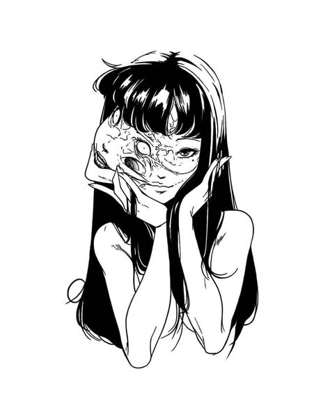 Tomie Art, Creepy Ghost, Ghost Girl, Junji Ito, Dark Art Drawings, Tattoo Flash Art, Anime Monochrome, Anime Tattoos, 영감을 주는 캐릭터