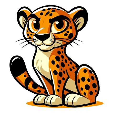 Jaguar Cartoon Drawing, Jaguar Clipart, Cheetah Mascot, Jaguar Cartoon, Animal Cartoon Drawings, Jaguar Drawing, Cheetah Cartoon, Boho Art Painting, Jaguar Animal