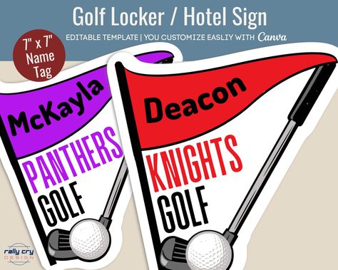 Golf Hotel, Spirit Signs, Hotel Door, Travel Team, Locker Decorations, Sports Signs, School Lockers, Simple Website, Senior Gifts