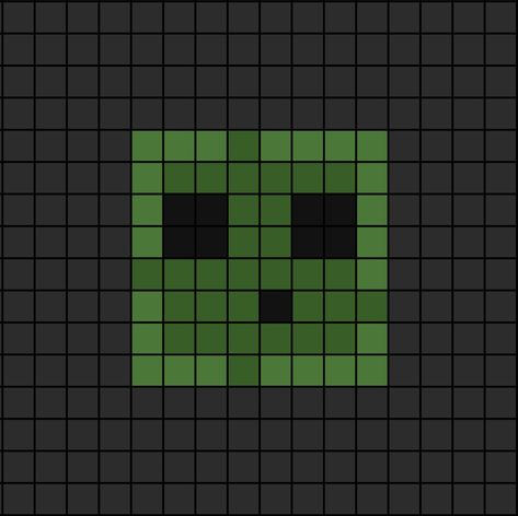 A pixel art template of the Mine-craft Slime's face. Minecraft Painting Template, Face Pixel Art, Slime Face, Minecraft Pixel Art Templates, Minecraft Pattern, Metal Drawing, Minecraft Video Games, Pony Bead Projects, Geeky Craft