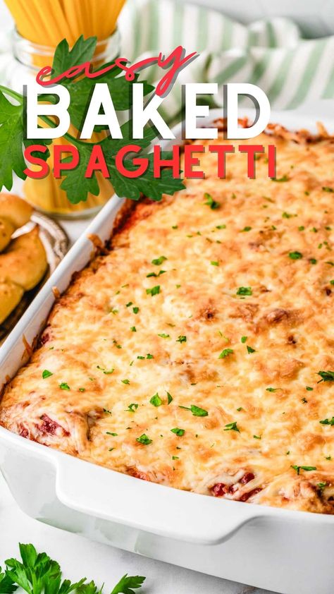 Yes, this is the Ultimate Baked Spaghetti recipe made with layers of rich meat sauce and creamy sauce, then topped with cheese! Make it any night of the week for a hearty delicious meal. What To Do With Leftover Spaghetti Pasta, What Can I Make With Leftover Spaghetti Sauce, Ultimate Baked Spaghetti, Southern Baked Spaghetti, Easy Baked Spaghetti, Leftover Spaghetti, Creamy Spaghetti, Baked Spaghetti Casserole, Baked Spaghetti Recipe