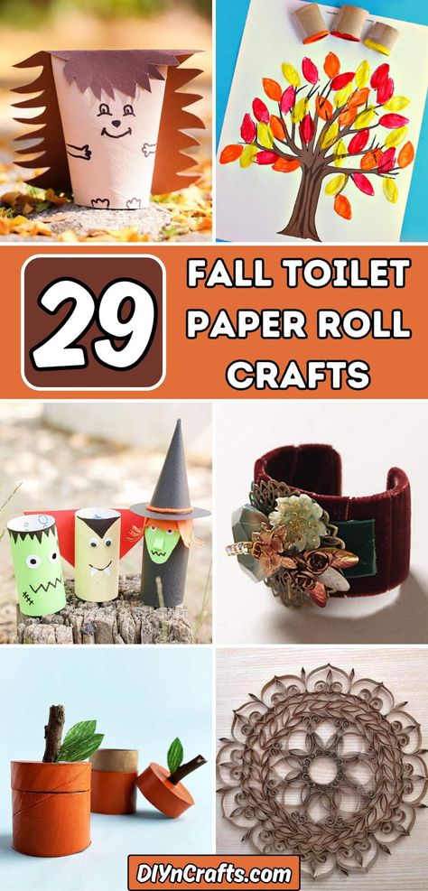 29 Fall Toilet Paper Roll Crafts Halloween Craft With Toilet Paper Rolls, Paper Towels Roll Crafts, Halloween Crafts Toilet Paper Rolls, Things To Make With Toilet Paper Rolls, Halloween Toilet Roll Crafts, Thanksgiving Toilet Paper Roll Crafts, Paper Roll Crafts Halloween, Crafts To Do With Toilet Paper Rolls, Toilet Paper Roll Crafts Halloween