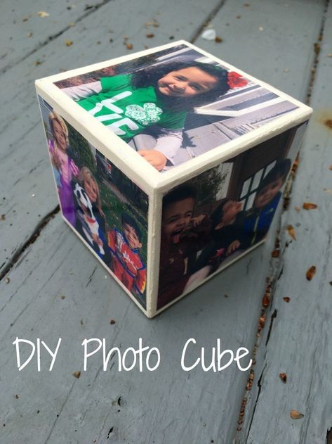 Cube Picture Diy, Encouragement Ideas, Diy Photo Cube, Grandma Diy, Picture Cube, Six Photos, Grandparents Gifts, Pic Frame, Grandma Crafts