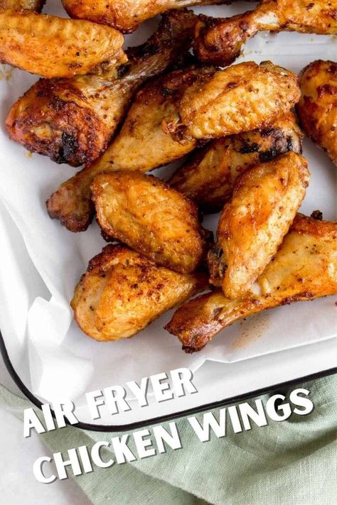 Check out how easy it is to make chicken wings in the air fryer Chicken Wings In Air Fryer, Wings In Air Fryer, Wings In The Air Fryer, Air Fry Chicken Wings, Frozen Chicken Wings, Air Fryer Wings, Grill Press, Crispy Wings, Crispy Chicken Wings