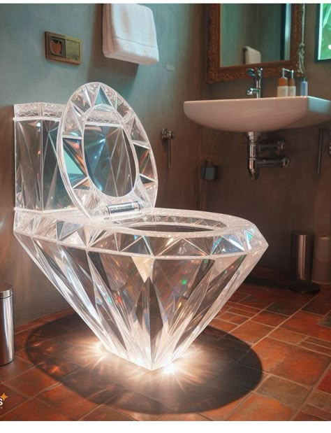 Weird Furniture, Luxury Toilet, Futuristic Home, Bathroom Decor Ideas Themes, Restroom Decor, Toilet Design, Bathroom Design Luxury, Small Bathroom Decor, Diamond Shaped