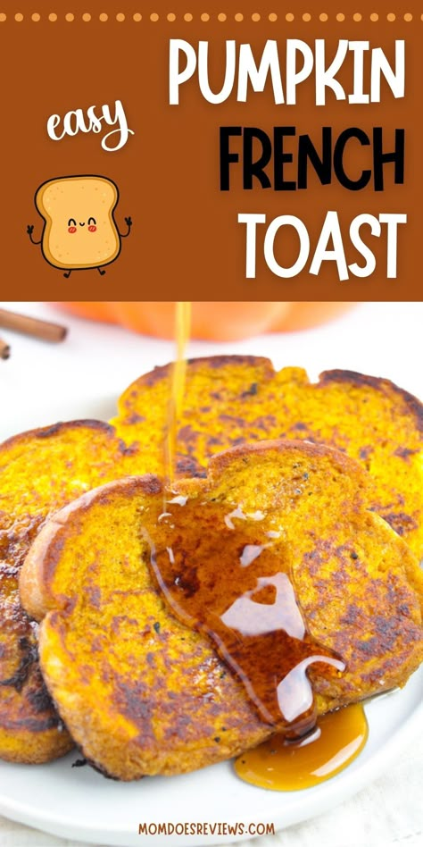 Pumpkin French Toast - Mom Does Reviews Pumpkin Spice French Toast, Unique Dessert Ideas, Pumpkin French Toast Casserole, Roti Panggang, Easy Recipes For Two, Pumpkin French Toast, French Toast Sticks, Simple Delicious Recipes, Recipes For Fall