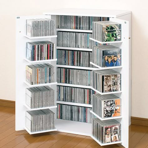 Cd Racks 9 – savillefurniture Dvd Bookshelf, Cd Organization Ideas, Cd Furniture, Cd Storage Ideas, Bookshelf Arrangement, Dvd Storage Ideas, Cd Racks, Dvd Storage Shelves, Cd Shelves