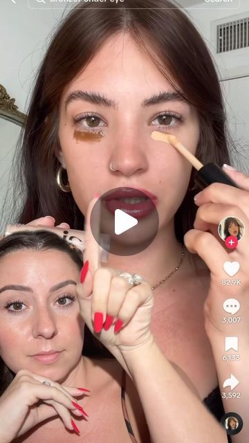 Rose Siard on Instagram: "SAVE THIS for later ‼️🍎 Have you tried this technique? 🍎 ib: @sierracannon 🩷 #viralmakeup #makeuphacks" Fun Makeup Tutorial, Bronzer Under Eyes, Makeup Tutorial Natural Look, Makeup Over 30, Stage Makeup Tutorial, Makeup Ideas Smokey Eye, Makeup Ideas Smokey, Orange Concealer, Makeup 2024