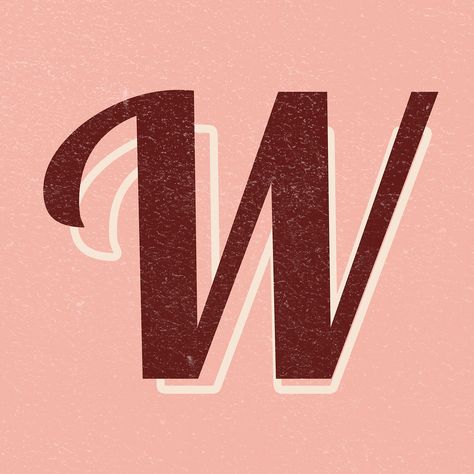 Letter W font printable a to z stylish lettering alphabet | free image by rawpixel.com / jingpixar Letter A Font Design, W Font Letter, W Alphabet Design, W Letter Design, Letter W Design, Handwriting Tag, Alphabet Aesthetic, W Font, Cursive Fonts Handwritten